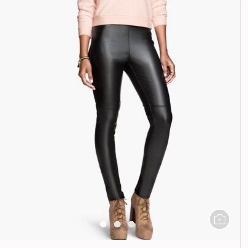 Divided H&M womens Faux Leather Leggings | Size 4